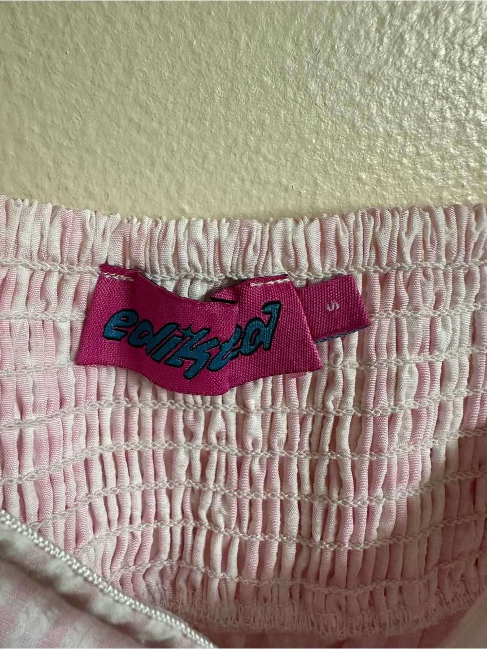 Edikted Pink Striped Peplum Tank Top - Picture 2 of 2